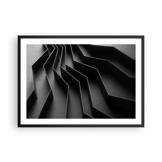 Obraz - Plakat - Przestrzenny porządek - 70x50cm - 3D Labirynt Nowoczesny - Nowoczesny modny obraz Plakat czarna rama ARTTOR ARTTOR