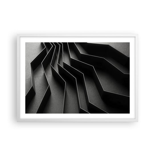 Obraz - Plakat - Przestrzenny porządek - 70x50cm - 3D Labirynt Nowoczesny - Nowoczesny modny obraz Plakat rama biała ARTTOR ARTTOR