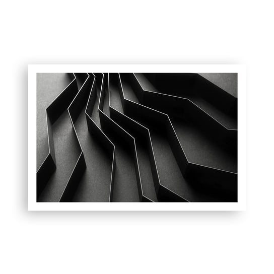 Obraz - Plakat - Przestrzenny porządek - 91x61cm - 3D Labirynt Nowoczesny - Foto Plakaty na ścianę bez ramy - Plakat do Salonu Sypialni ARTTOR ARTTOR