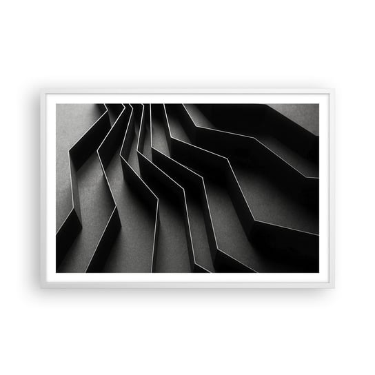 Obraz - Plakat - Przestrzenny porządek - 91x61cm - 3D Labirynt Nowoczesny - Foto Plakaty na ścianę w ramie białej - Plakat do Salonu Sypialni ARTTOR ARTTOR
