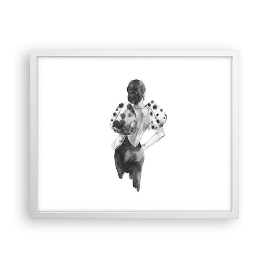 Obraz - Plakat - Przeszła tuż obok - 50x40cm - Kobieta Moda Modelka - Foto Plakaty w ramie koloru białego do Salonu Sypialni ARTTOR ARTTOR