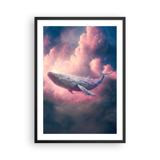 Obraz - Plakat - Przetrzyj oczy - 50x70cm - Wieloryb Fantastyczny Pastelowy - Nowoczesny modny obraz Plakat czarna rama ARTTOR ARTTOR