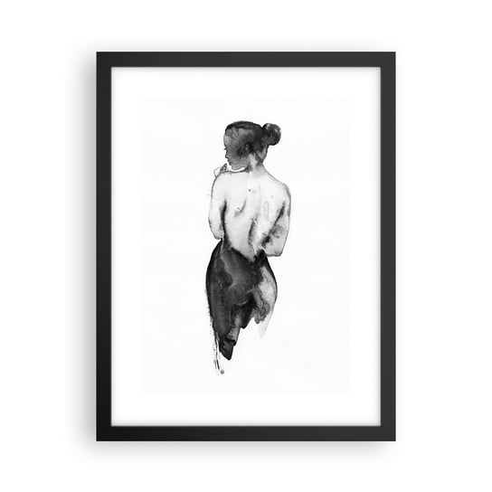 Obraz - Plakat - Przy niej świat znika - 30x40cm - Kobieta Ciało Kobiety Grafika - Foto Plakaty na ścianę w czarnej ramie - Plakat do Salonu Sypialni ARTTOR ARTTOR