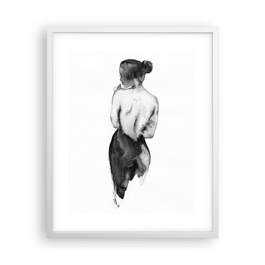 Obraz - Plakat - Przy niej świat znika - 40x50cm - Kobieta Ciało Kobiety Grafika - Foto Plakaty w ramie koloru białego do Salonu Sypialni ARTTOR ARTTOR