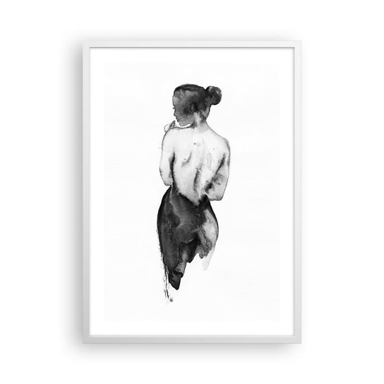 Obraz - Plakat - Przy niej świat znika - 50x70cm - Kobieta Ciało Kobiety Grafika - Nowoczesny modny obraz Plakat rama biała ARTTOR ARTTOR