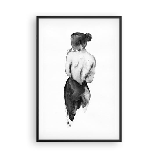 Obraz - Plakat - Przy niej świat znika - 61x91cm - Kobieta Ciało Kobiety Grafika - Foto Plakaty na ścianę w czarnej ramie - Plakat do Salonu Sypialni ARTTOR ARTTOR
