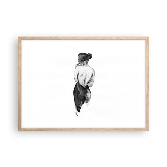 Obraz - Plakat - Przy niej świat znika - 70x50cm - Kobieta Ciało Kobiety Grafika - Nowoczesny modny obraz Plakat rama jasny dąb ARTTOR ARTTOR