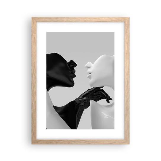 Obraz - Plakat - Przyciąganie – pożądanie - 30x40cm - Abstrakcja Manekin Posąg - Foto Plakaty na ścianę w ramie jasny dąb - Plakat do Salonu Sypialni ARTTOR ARTTOR