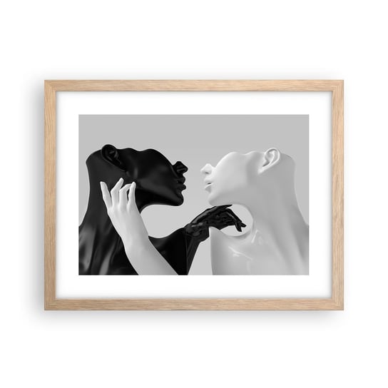 Obraz - Plakat - Przyciąganie – pożądanie - 40x30cm - Abstrakcja Manekin Posąg - Foto Plakaty na ścianę w ramie jasny dąb - Plakat do Salonu Sypialni ARTTOR ARTTOR