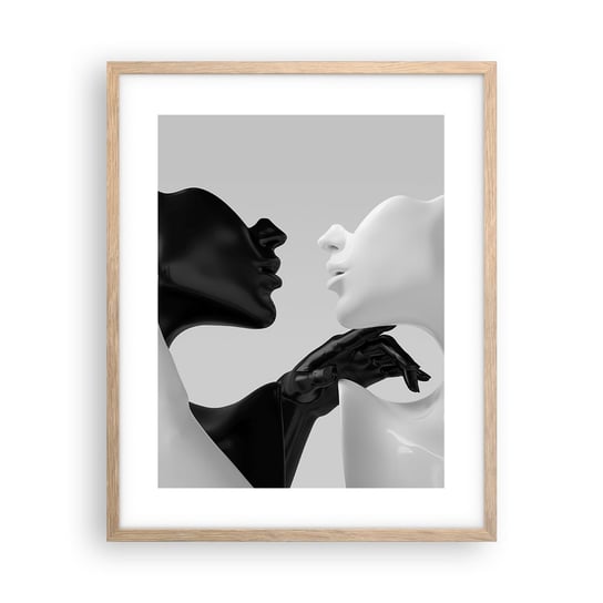 Obraz - Plakat - Przyciąganie – pożądanie - 40x50cm - Abstrakcja Manekin Posąg - Foto Plakaty w ramie koloru jasny dąb do Salonu Sypialni ARTTOR ARTTOR