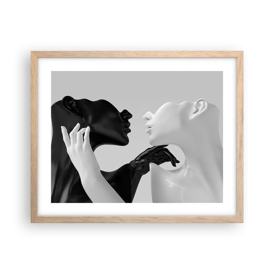Obraz - Plakat - Przyciąganie – pożądanie - 50x40cm - Abstrakcja Manekin Posąg - Foto Plakaty w ramie koloru jasny dąb do Salonu Sypialni ARTTOR ARTTOR