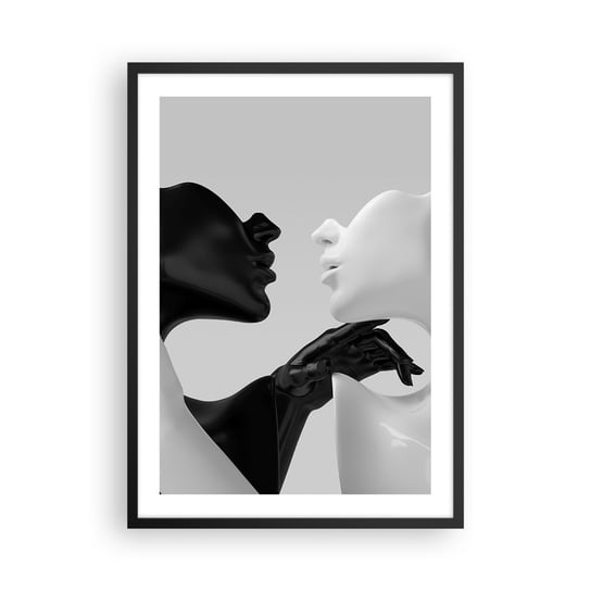 Obraz - Plakat - Przyciąganie – pożądanie - 50x70cm - Abstrakcja Manekin Posąg - Nowoczesny modny obraz Plakat czarna rama ARTTOR ARTTOR