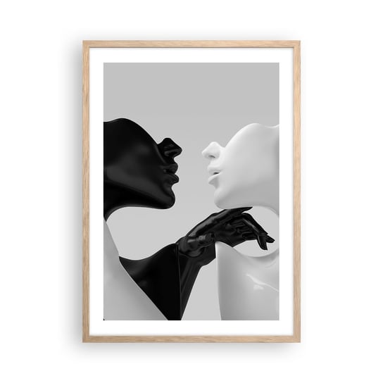 Obraz - Plakat - Przyciąganie – pożądanie - 50x70cm - Abstrakcja Manekin Posąg - Nowoczesny modny obraz Plakat rama jasny dąb ARTTOR ARTTOR