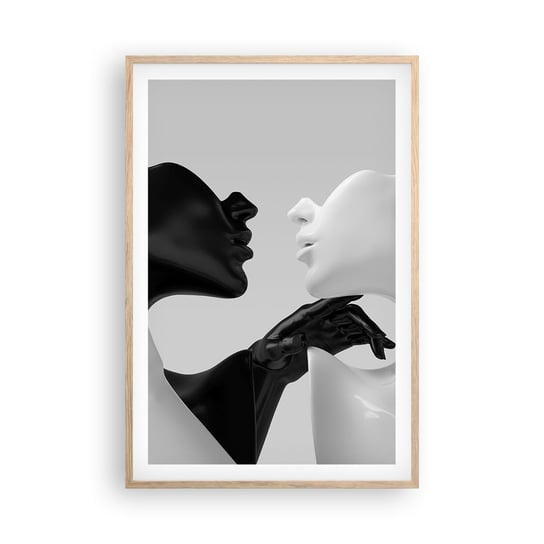 Obraz - Plakat - Przyciąganie – pożądanie - 61x91cm - Abstrakcja Manekin Posąg - Foto Plakaty na ścianę w ramie jasny dąb - Plakat do Salonu Sypialni ARTTOR ARTTOR