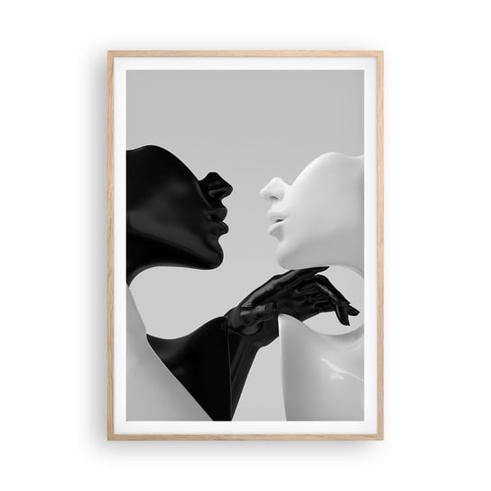Obraz - Plakat - Przyciąganie – pożądanie - 70x100cm - Abstrakcja Manekin Posąg - Foto Plakaty w ramie koloru jasny dąb do Salonu Sypialni ARTTOR ARTTOR