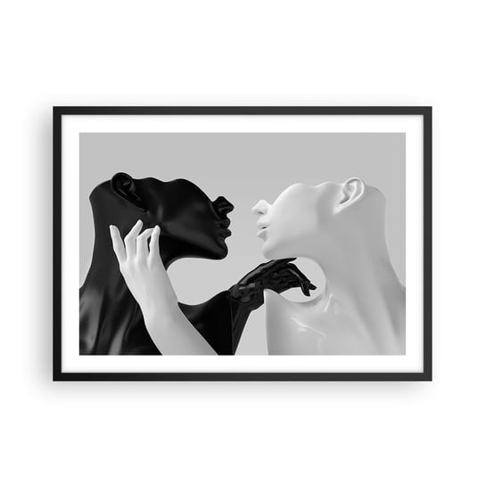 Obraz - Plakat - Przyciąganie – pożądanie - 70x50cm - Abstrakcja Manekin Posąg - Nowoczesny modny obraz Plakat czarna rama ARTTOR ARTTOR