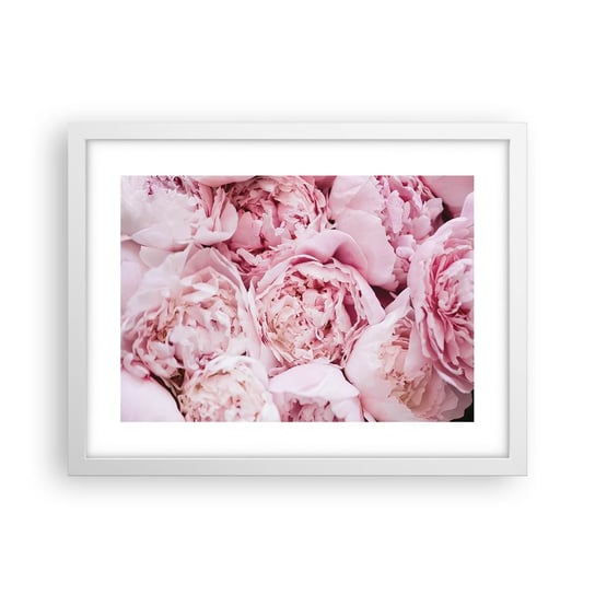 Obraz - Plakat - Przytulone i pachnące - 40x30cm - Piwonia Kwiaty Bukiet Kwiatów - Foto Plakaty na ścianę w ramie białej - Plakat do Salonu Sypialni ARTTOR ARTTOR