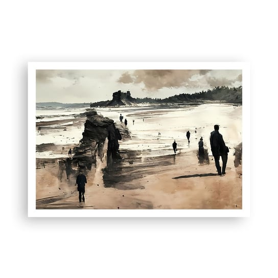 Obraz - Plakat - Przywołani - 100x70cm - Plaża Ludzie Sztuka - Foto Plakaty bez ramy na ścianę do Salonu Sypialni ARTTOR ARTTOR