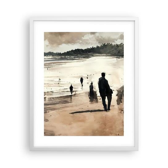 Obraz - Plakat - Przywołani - 40x50cm - Plaża Ludzie Sztuka - Foto Plakaty w ramie koloru białego do Salonu Sypialni ARTTOR ARTTOR