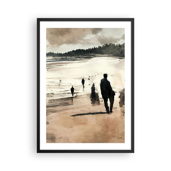 Obraz - Plakat - Przywołani - 50x70cm - Plaża Ludzie Sztuka - Nowoczesny modny obraz Plakat czarna rama ARTTOR ARTTOR