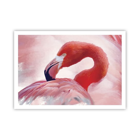 Obraz - Plakat - Ptasia uroda - 100x70cm - Flaming Ptak Natura - Foto Plakaty bez ramy na ścianę do Salonu Sypialni ARTTOR ARTTOR
