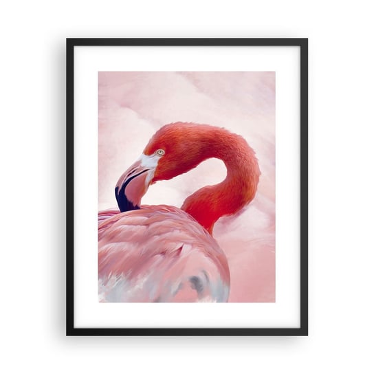 Obraz - Plakat - Ptasia uroda - 40x50cm - Flaming Ptak Natura - Foto Plakaty w ramie koloru czarnego do Salonu Sypialni ARTTOR ARTTOR