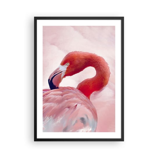 Obraz - Plakat - Ptasia uroda - 50x70cm - Flaming Ptak Natura - Nowoczesny modny obraz Plakat czarna rama ARTTOR ARTTOR