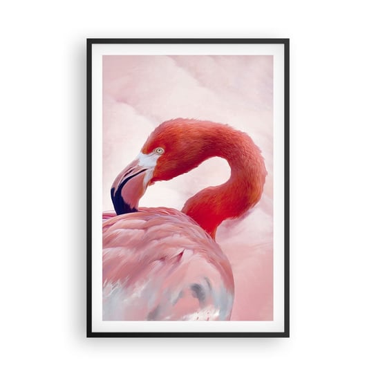 Obraz - Plakat - Ptasia uroda - 61x91cm - Flaming Ptak Natura - Foto Plakaty na ścianę w czarnej ramie - Plakat do Salonu Sypialni ARTTOR ARTTOR