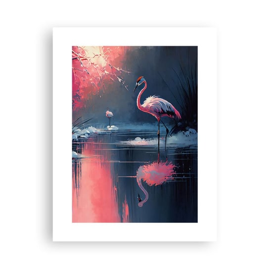 Obraz - Plakat - Ptasie ustronie - 30x40cm - Flamingi Pejzaż Natura - Foto Plakaty na ścianę bez ramy - Plakat do Salonu Sypialni ARTTOR ARTTOR