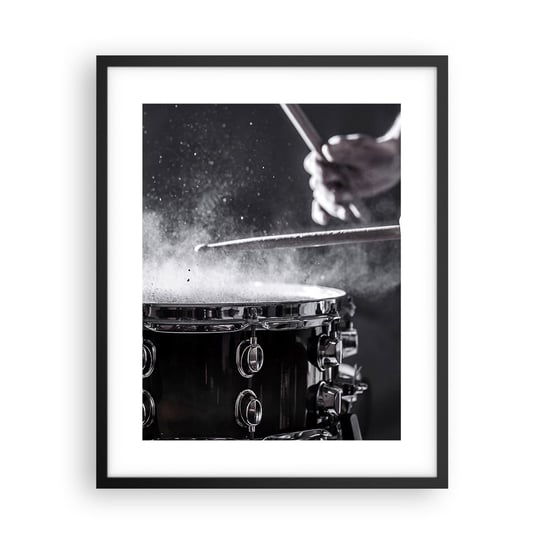 Obraz - Plakat - Puls muzyki - 40x50cm - Muzyka Instrument Muzyczny Werbel - Foto Plakaty w ramie koloru czarnego do Salonu Sypialni ARTTOR ARTTOR