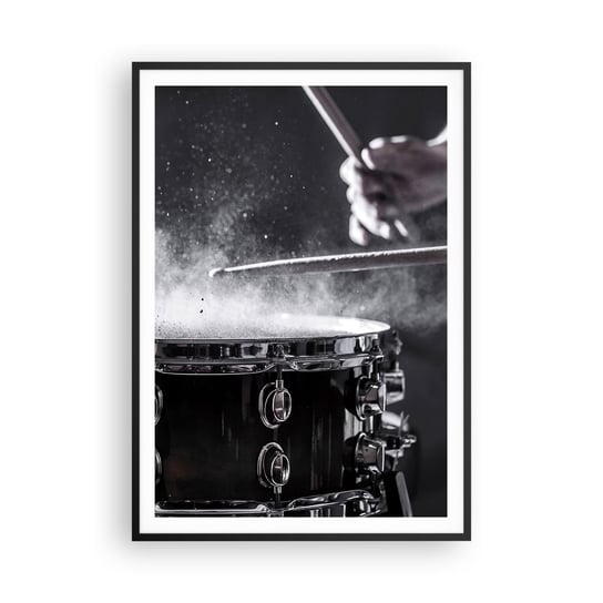 Obraz - Plakat - Puls muzyki - 70x100cm - Muzyka Instrument Muzyczny Werbel - Foto Plakaty w ramie koloru czarnego do Salonu Sypialni ARTTOR ARTTOR