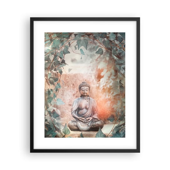 Obraz - Plakat - Radosna harmonia - 40x50cm - Budda Rzeźba Indie - Foto Plakaty w ramie koloru czarnego do Salonu Sypialni ARTTOR ARTTOR