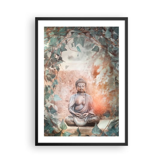 Obraz - Plakat - Radosna harmonia - 50x70cm - Budda Rzeźba Indie - Nowoczesny modny obraz Plakat czarna rama ARTTOR ARTTOR