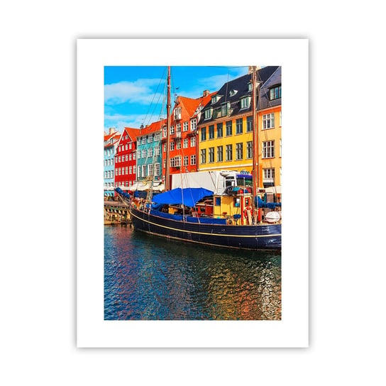 Obraz - Plakat - Radosne nabrzeże - 30x40cm - Kopenhaga Stare Miasto Architektura - Foto Plakaty na ścianę bez ramy - Plakat do Salonu Sypialni ARTTOR ARTTOR