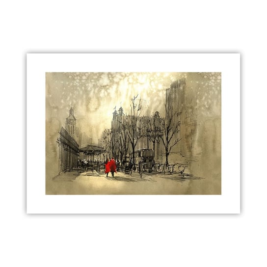 Obraz - Plakat - Randka w londyńskiej mgle  - 40x30cm - Miasto Londyn Architektura - Foto Plakaty na ścianę bez ramy - Plakat do Salonu Sypialni ARTTOR ARTTOR