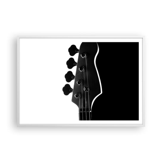 Obraz - Plakat - Rockowa cisza  - 100x70cm - Gitara Muzyka Nowoczesny - Foto Plakaty w ramie koloru białego do Salonu Sypialni ARTTOR ARTTOR