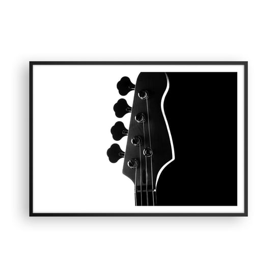 Obraz - Plakat - Rockowa cisza  - 100x70cm - Gitara Muzyka Nowoczesny - Foto Plakaty w ramie koloru czarnego do Salonu Sypialni ARTTOR ARTTOR