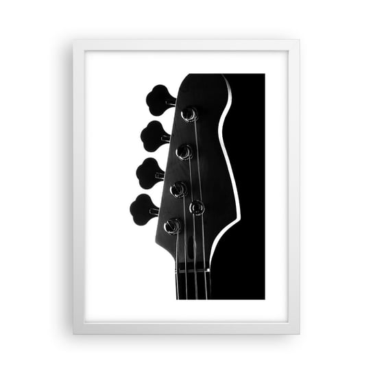 Obraz - Plakat - Rockowa cisza  - 30x40cm - Gitara Muzyka Nowoczesny - Foto Plakaty na ścianę w ramie białej - Plakat do Salonu Sypialni ARTTOR ARTTOR