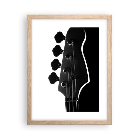 Obraz - Plakat - Rockowa cisza  - 30x40cm - Gitara Muzyka Nowoczesny - Foto Plakaty na ścianę w ramie jasny dąb - Plakat do Salonu Sypialni ARTTOR ARTTOR