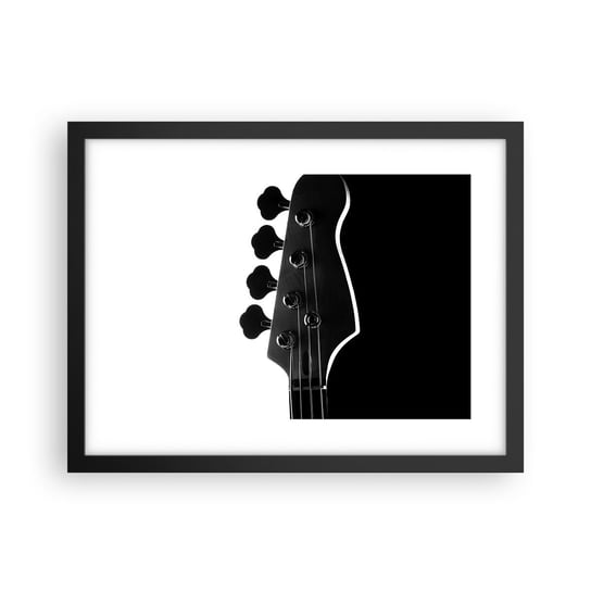 Obraz - Plakat - Rockowa cisza  - 40x30cm - Gitara Muzyka Nowoczesny - Foto Plakaty na ścianę w czarnej ramie - Plakat do Salonu Sypialni ARTTOR ARTTOR