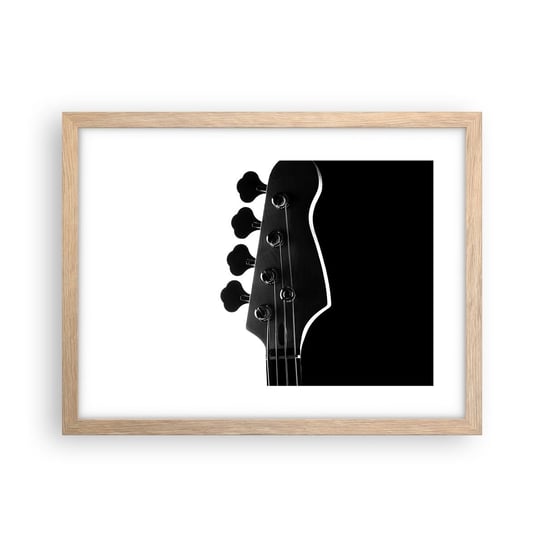 Obraz - Plakat - Rockowa cisza  - 40x30cm - Gitara Muzyka Nowoczesny - Foto Plakaty na ścianę w ramie jasny dąb - Plakat do Salonu Sypialni ARTTOR ARTTOR