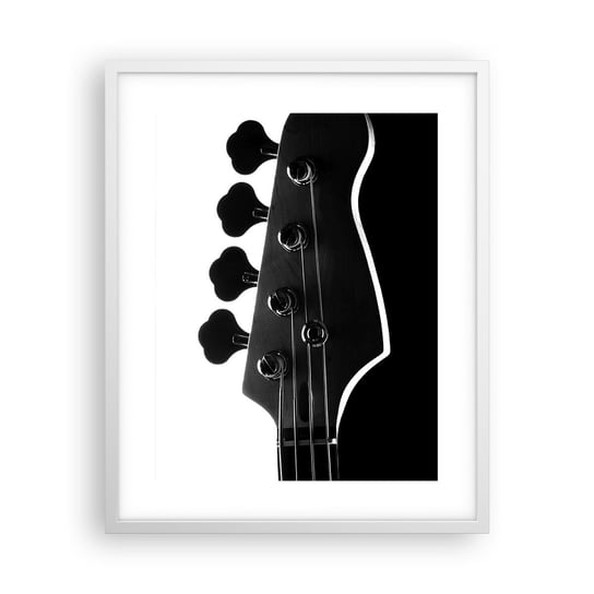 Obraz - Plakat - Rockowa cisza  - 40x50cm - Gitara Muzyka Nowoczesny - Foto Plakaty w ramie koloru białego do Salonu Sypialni ARTTOR ARTTOR