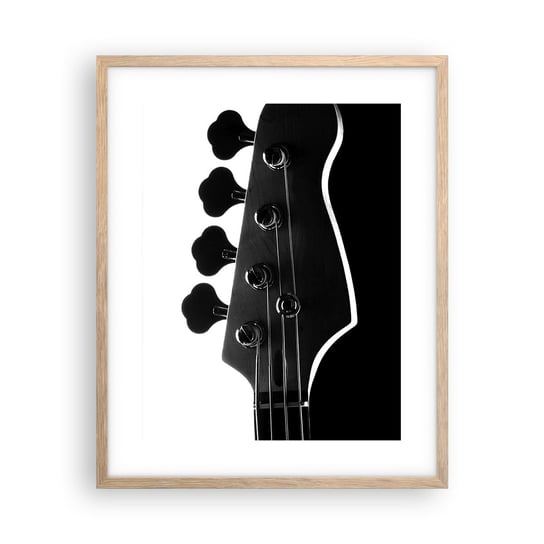 Obraz - Plakat - Rockowa cisza  - 40x50cm - Gitara Muzyka Nowoczesny - Foto Plakaty w ramie koloru jasny dąb do Salonu Sypialni ARTTOR ARTTOR