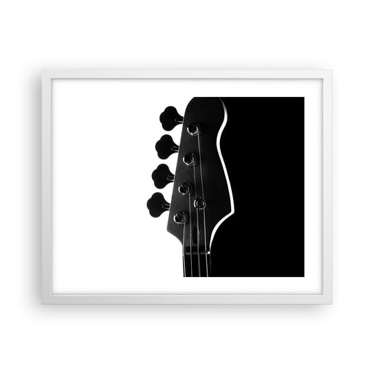 Obraz - Plakat - Rockowa cisza  - 50x40cm - Gitara Muzyka Nowoczesny - Foto Plakaty w ramie koloru białego do Salonu Sypialni ARTTOR ARTTOR