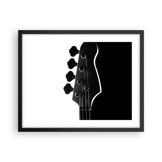Obraz - Plakat - Rockowa cisza  - 50x40cm - Gitara Muzyka Nowoczesny - Foto Plakaty w ramie koloru czarnego do Salonu Sypialni ARTTOR ARTTOR