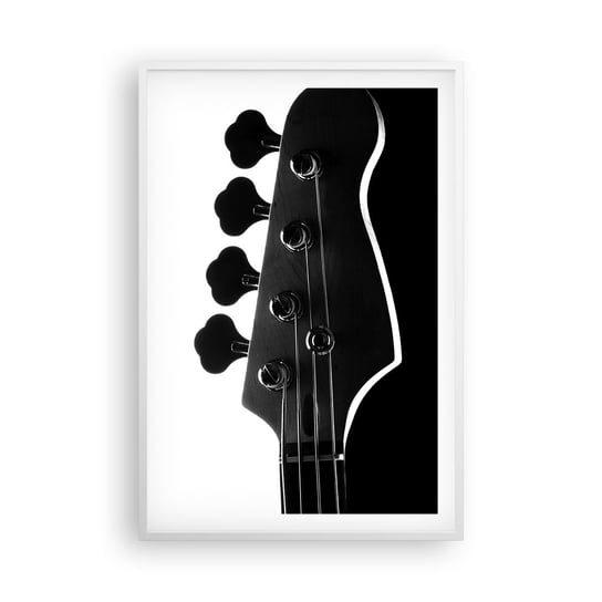 Obraz - Plakat - Rockowa cisza  - 61x91cm - Gitara Muzyka Nowoczesny - Foto Plakaty na ścianę w ramie białej - Plakat do Salonu Sypialni ARTTOR ARTTOR