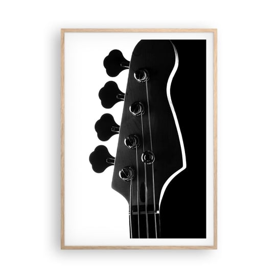 Obraz - Plakat - Rockowa cisza  - 70x100cm - Gitara Muzyka Nowoczesny - Foto Plakaty w ramie koloru jasny dąb do Salonu Sypialni ARTTOR ARTTOR