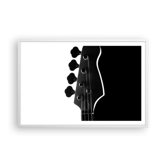 Obraz - Plakat - Rockowa cisza  - 91x61cm - Gitara Muzyka Nowoczesny - Foto Plakaty na ścianę w ramie białej - Plakat do Salonu Sypialni ARTTOR ARTTOR