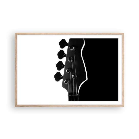 Obraz - Plakat - Rockowa cisza  - 91x61cm - Gitara Muzyka Nowoczesny - Foto Plakaty na ścianę w ramie jasny dąb - Plakat do Salonu Sypialni ARTTOR ARTTOR