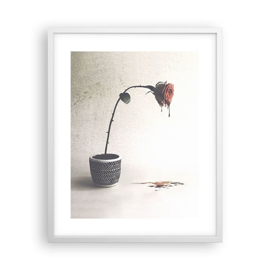 Obraz - Plakat - Rosa dolorosa - 40x50cm - Abstrakcja Róża Sztuka - Foto Plakaty w ramie koloru białego do Salonu Sypialni ARTTOR ARTTOR